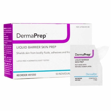 Dermaprep Skin Barrier Wipe 60% Strength Isopropyl Alcohol Individual Packet NonSterile, 50PK 81050